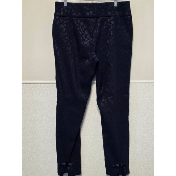 Women's Navy Leopard Crown &Ivy Pants Size 10 - Picture 6 of 10